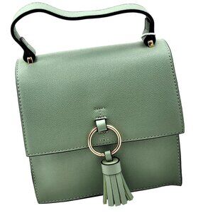 Elegant Green Handbag with Tassel